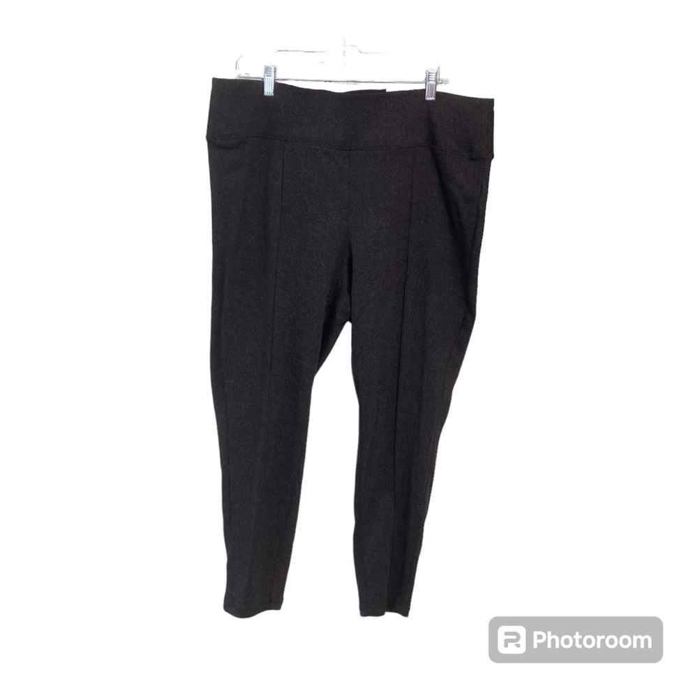 Nine West women’s stretch knit leggings mid rise Charcoal 1X Short